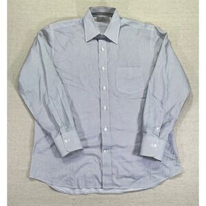 CANALI Men's Medium Cotton Dress Shirt‎ MADE In ITALY Button Long Sleeve